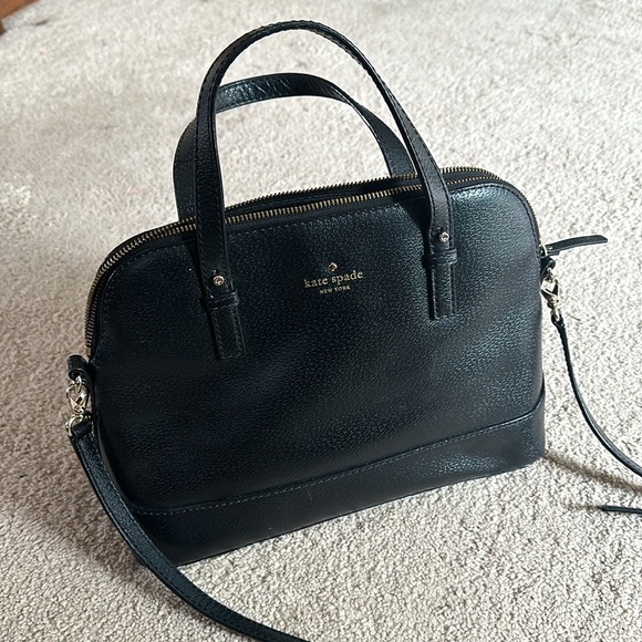 Black Kate Spade leather medium dome satchel - Picture 1 of 6